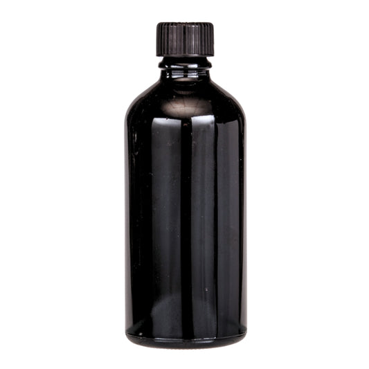 100ml Black Glass Aromatherapy Bottle with Screw Cap - Black (18/410)