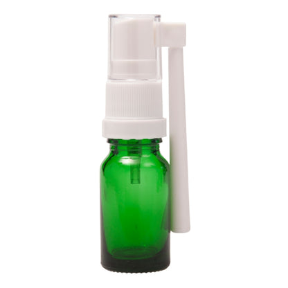 10ml Green Glass Aromatherapy Bottle with Throat Sprayer (18/65)
