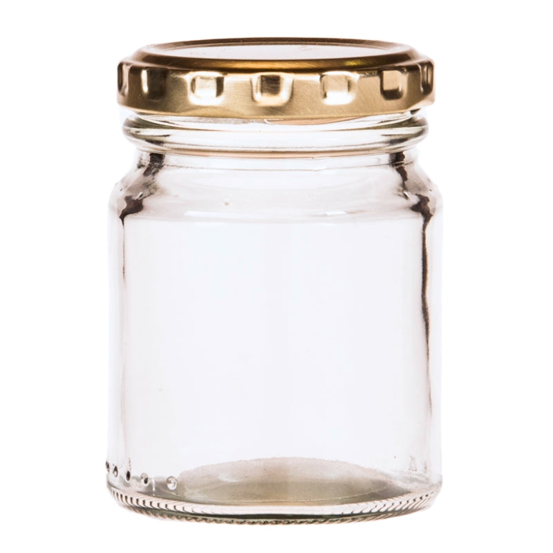 125ml Glass Jar with Gold Metal Lid (53mm Twist)