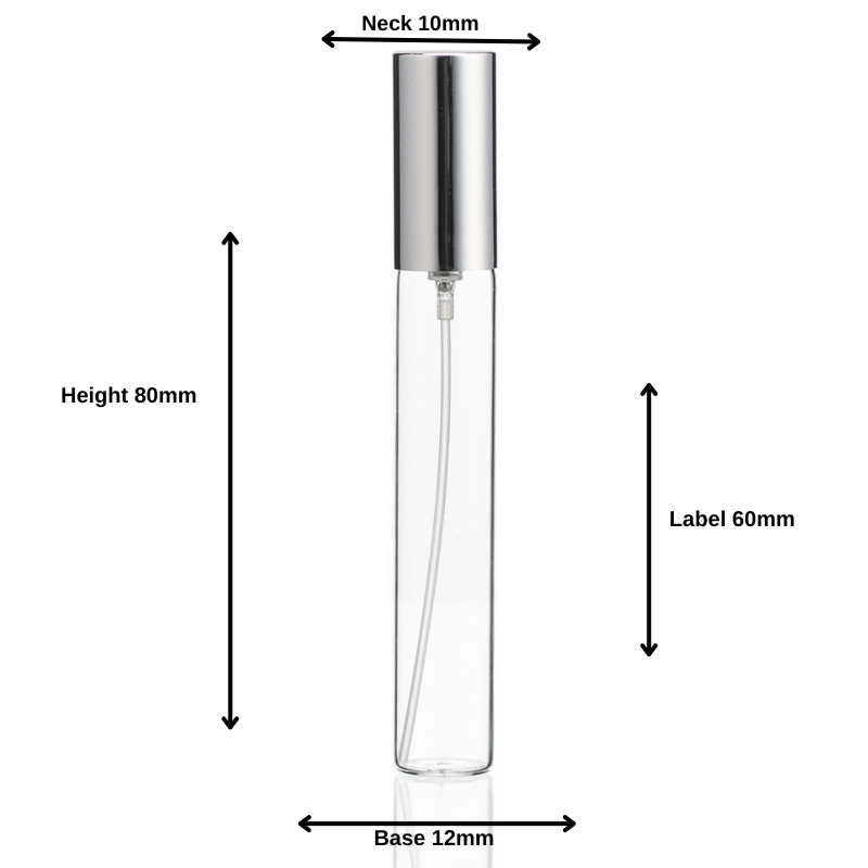 15ml Clear Glass Perfume Vial & Silver Atomiser