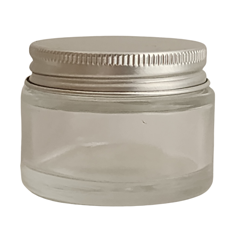 30ml Clear Glass Jar with Silver Aluminium Lid (48/400)