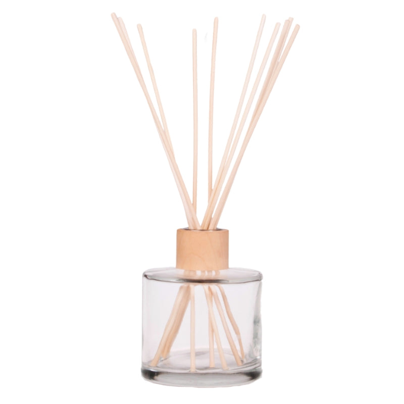 220ml Clear Glass Diffuser Bottle & Wood Screw Cap (28mm)