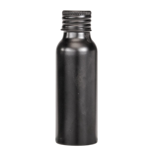 80ml Black Aluminium Bottle with Aluminium Screw Cap - Black (24/410)