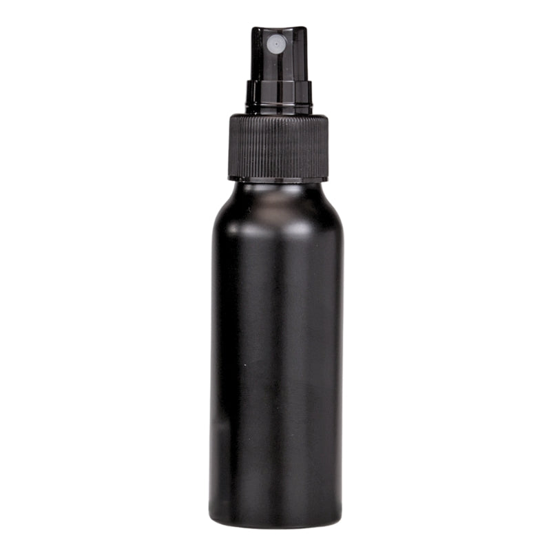 80ml Black Aluminium Bottle with LDPE Atomiser Spray - Black (24/410)