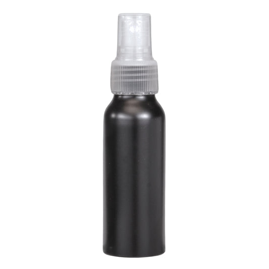 80ml Black Aluminium Bottle with LDPE Atomiser Spray - Natural (24/410)