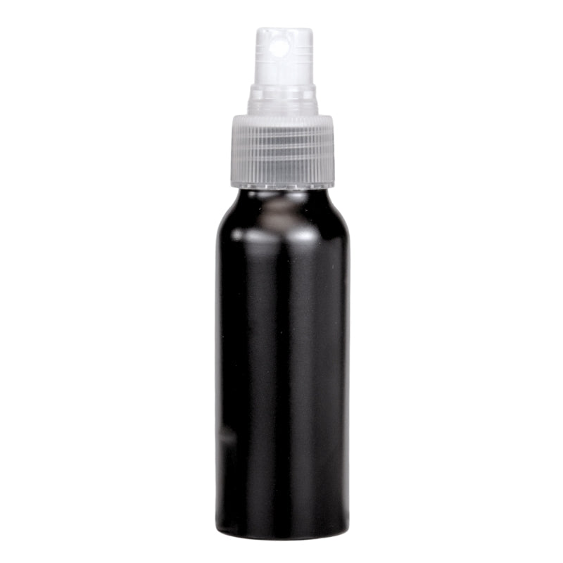 80ml Black Aluminium Bottle with LDPE Atomiser Spray - Natural (24/410)