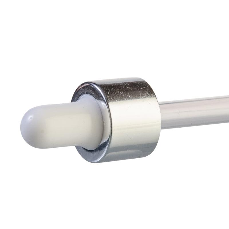 Pipette - White & Silver Collar for Aromatherapy Bottle 20ml (18/69) - Single (1 Unit) - Bottles & Jars