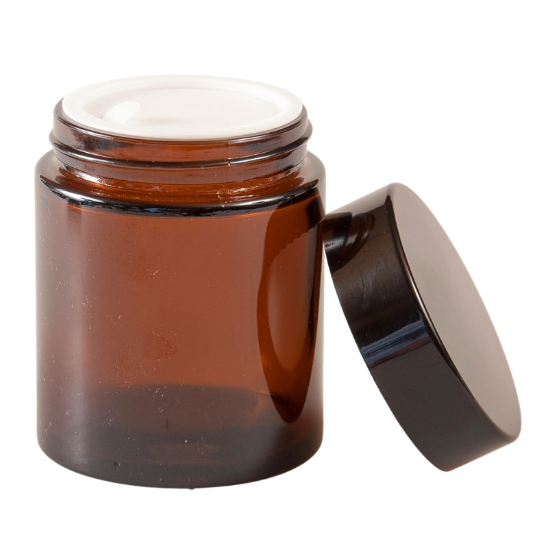 100g Amber Glass Jar with Black Lid and Inner Lid Shive Buy
