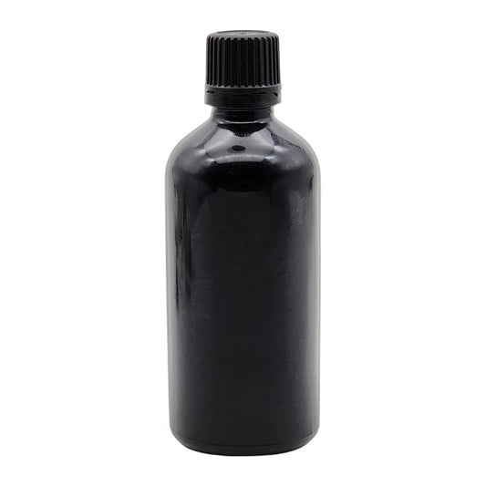 100ml Black Glass Bottle with Fast Flow Dropper Cap - Black