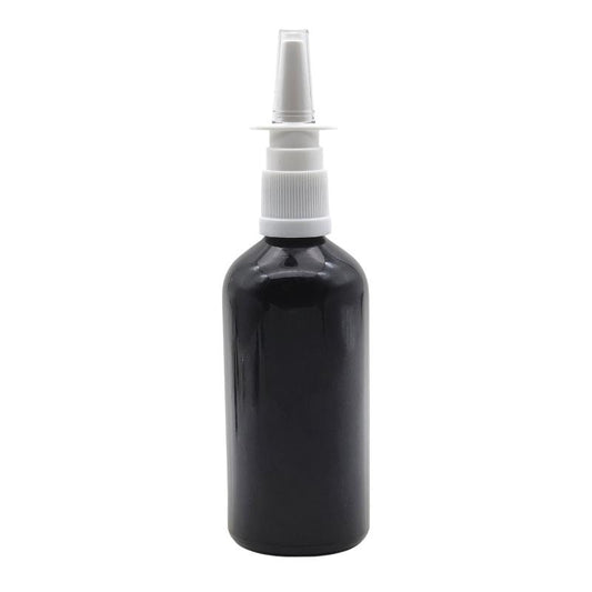 100ml Black Glass Aromatherapy Bottle with Nasal Sprayer (18/415)