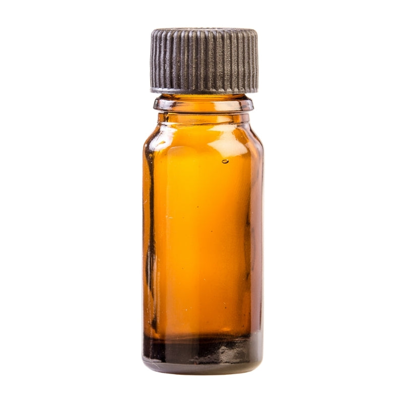 10ml Amber Glass Aromatherapy Bottle with Screw Cap - Black (18/410)