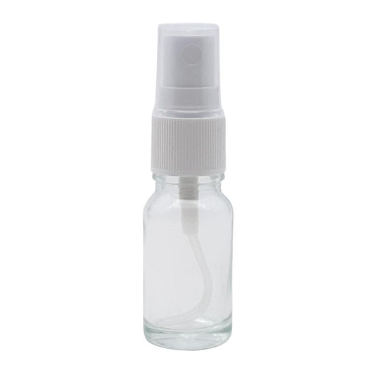 10ml Clear Glass Aromatherapy Bottle with Spritzer - White (18/410)