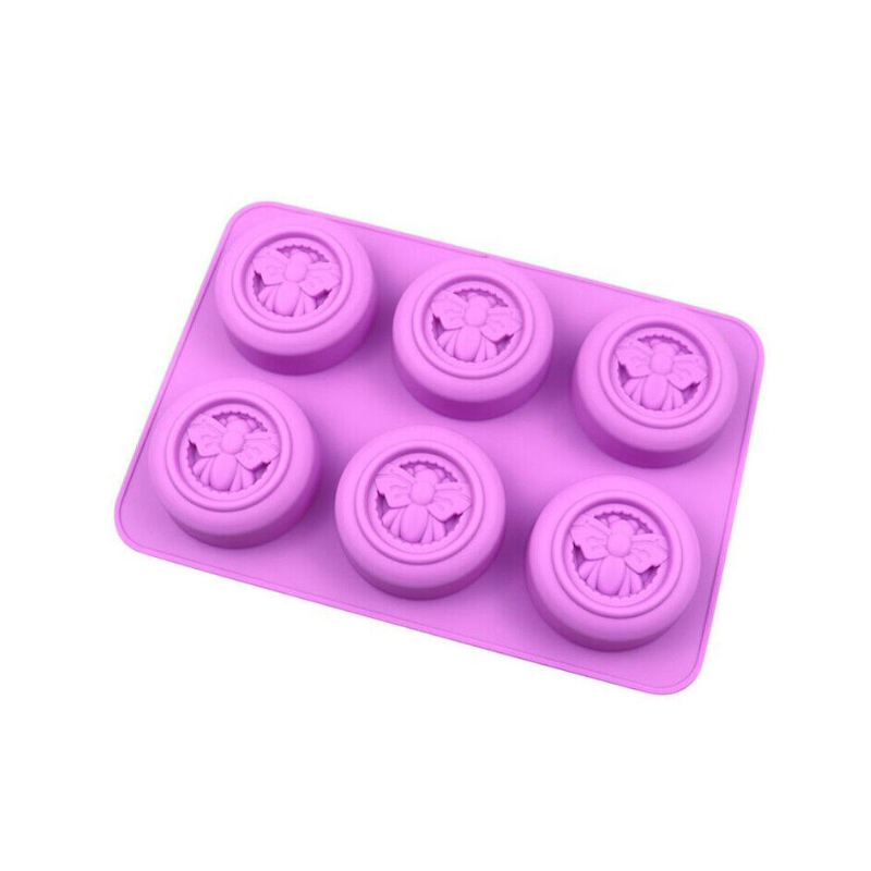 6 Cavity Silicone Soap Mold - Bee Design