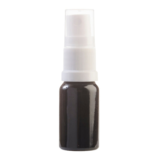 10ml Black Glass Aromatherapy Bottle with Spritzer - White (18/410)