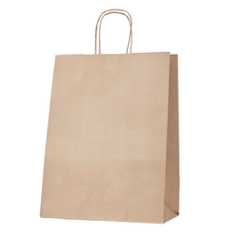 120gsm Thriftypak Kraft Gusseted Bag with Paper Twist Handles