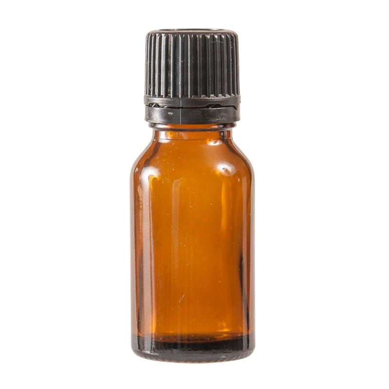 15ml Amber Glass Bottle with Fast Flow Dropper Cap - Black