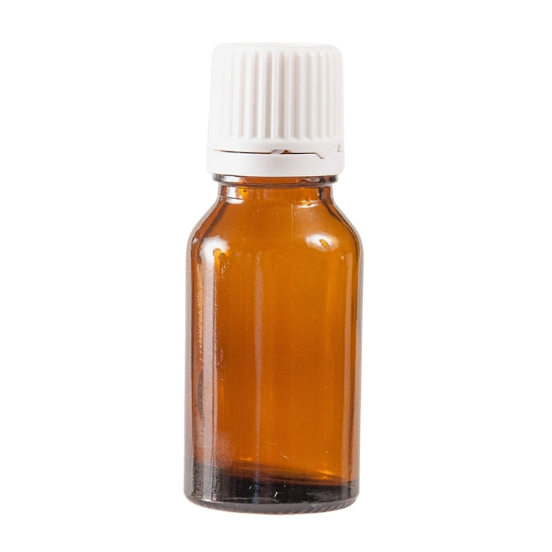 15ml Amber Glass Bottle with Fast Flow Dropper Cap - White