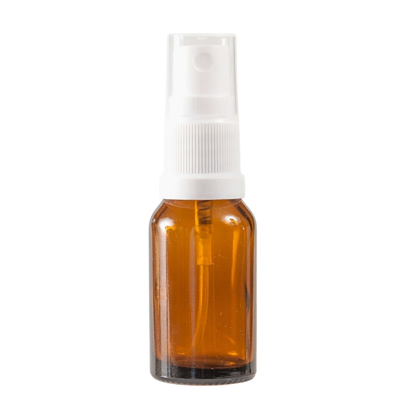 15ml Amber Glass Aromatherapy Bottle with Spritzer - White (18/410)