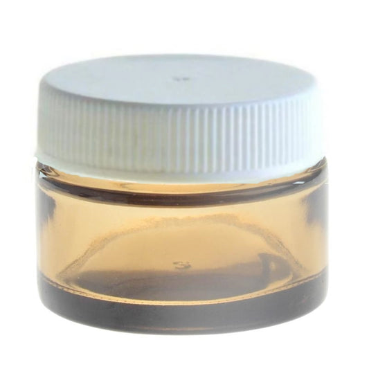 30ml Amberised Glass Jar with White Lid (48/400)