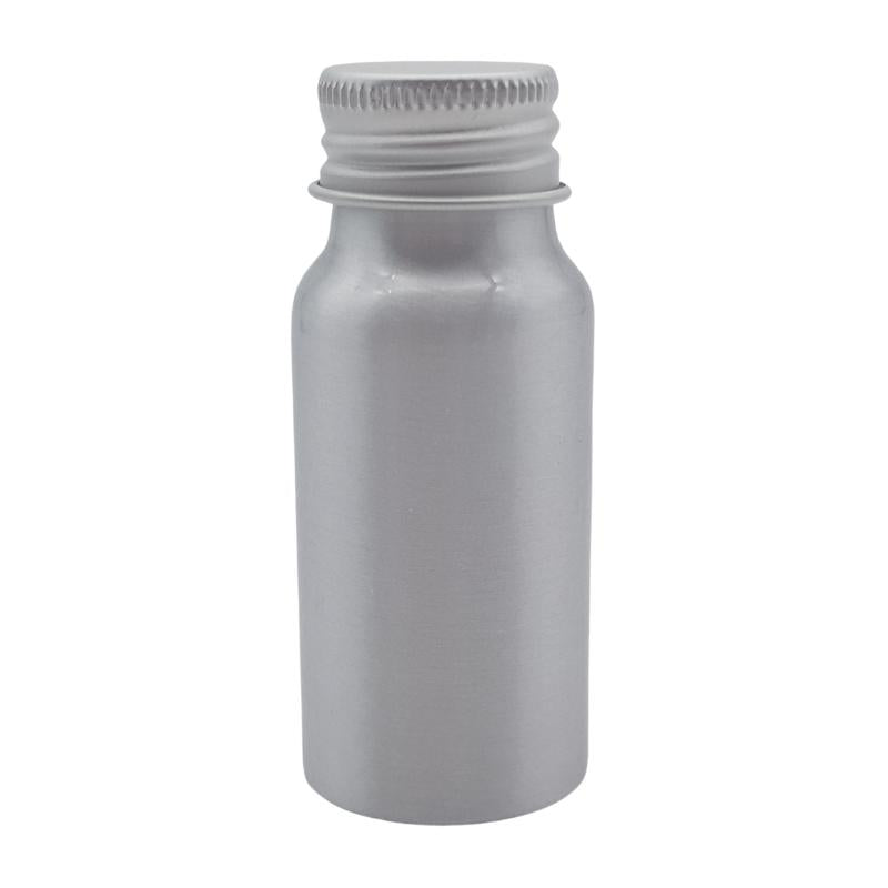 30ml Silver Aluminium Bottle and Aluminium Screw Cap - Silver (24/410)