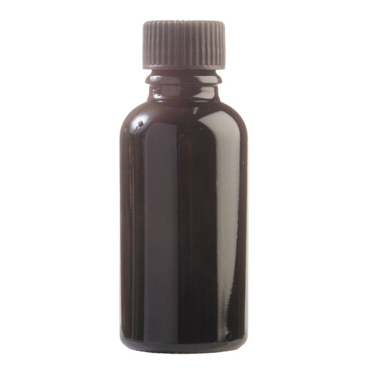 30ml Black Glass Aromatherapy Bottle with Screw Cap - Black (18/410)
