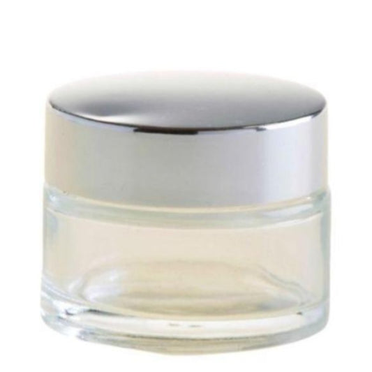 30ml Clear Glass Jar with Silver Lid (48/400) - Essentially Natural