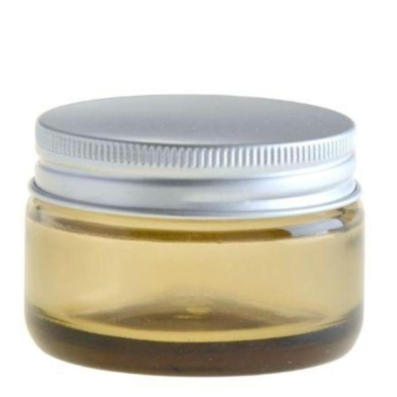 50ml Amberised Glass Jar with Aluminium Lid (58/400) - Essentially Natural