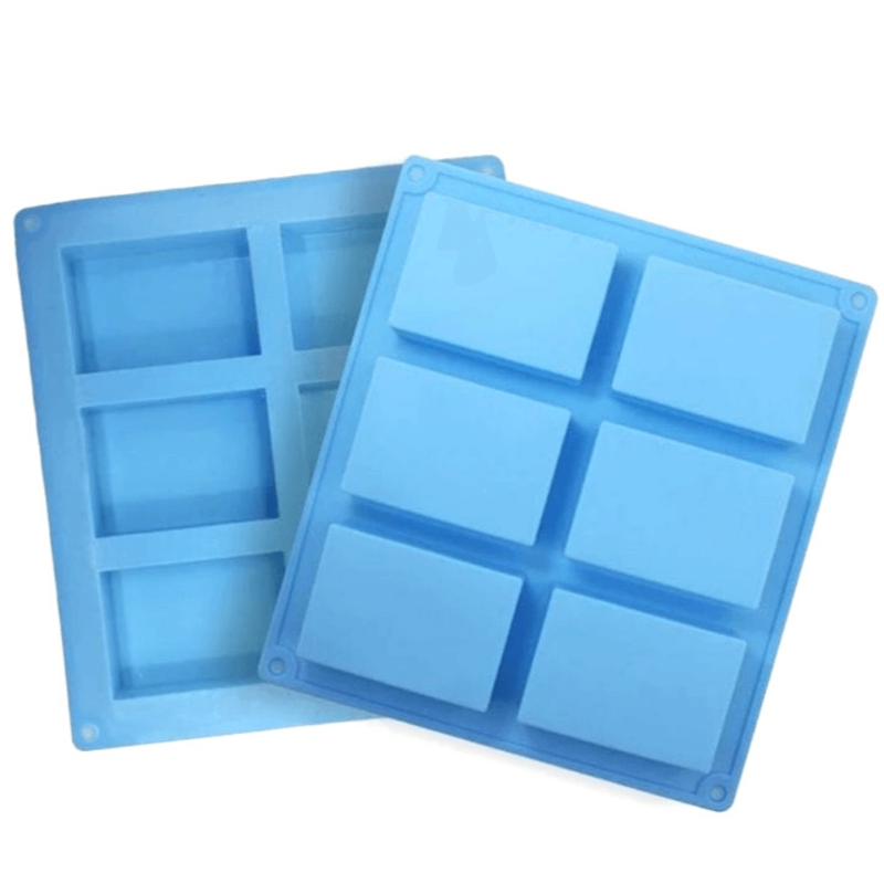 6 Cavity Silicone Soap Mold - Rectangular Design