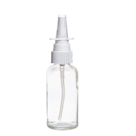 50ml Clear Glass Aromatherapy Bottle with Nasal Sprayer (18/415)