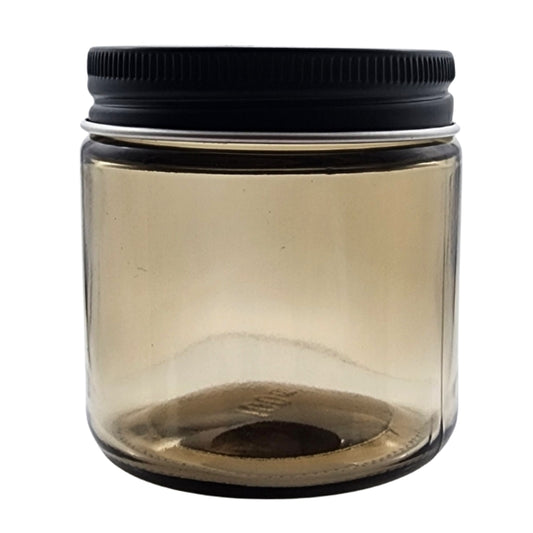 100ml Amberised Glass Jar with Black Aluminium Lid (58/400)