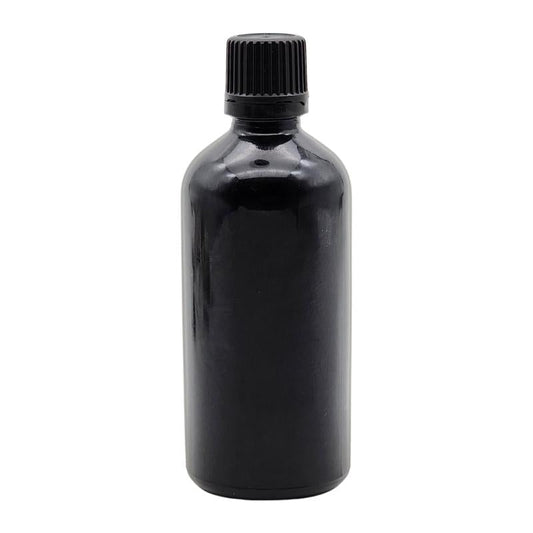 100ml Black Glass Bottle with Slow Flow Dropper Cap - Black