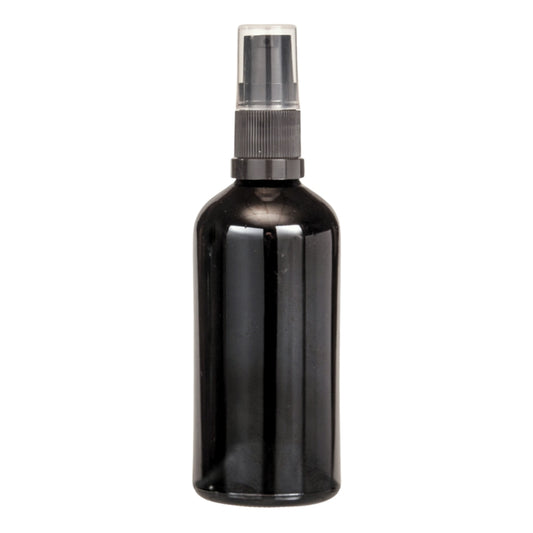 100ml Black Glass Aromatherapy Bottle with Serum Pump - Black (18/410)