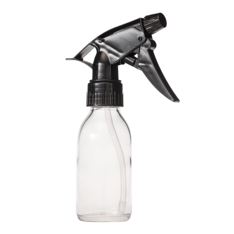 100ml Clear Glass Generic Bottle with Trigger Spray - Black (28/410)