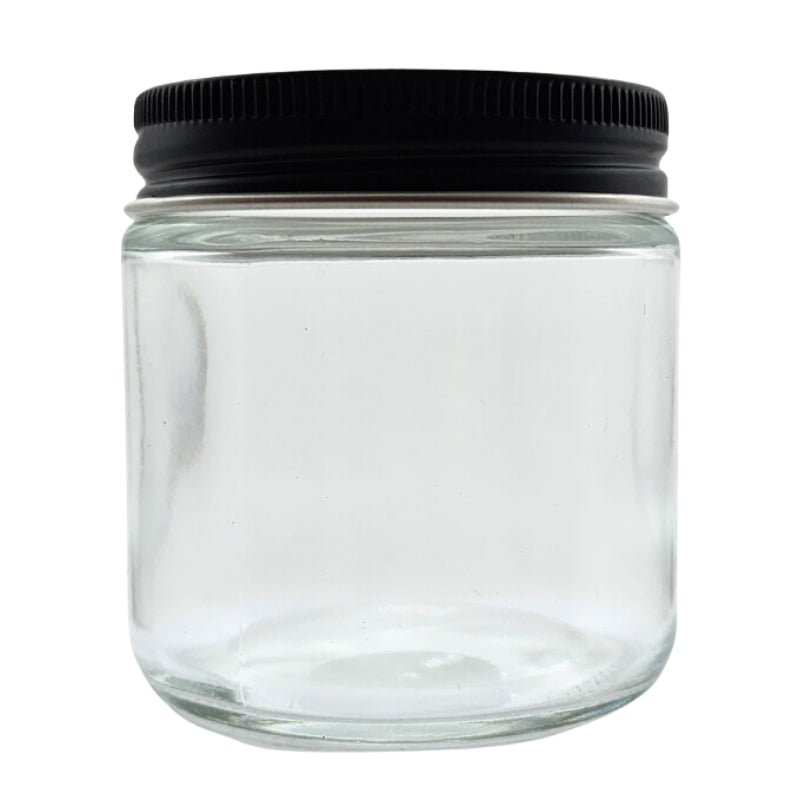 100ml Clear Glass Jar with Black Aluminium Lid (58/400)