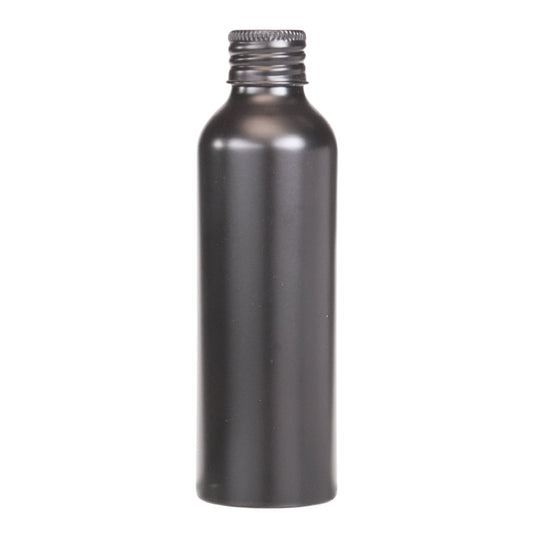 150ml Black Aluminium Bottle with Aluminium Screw Cap - Black (24/410)