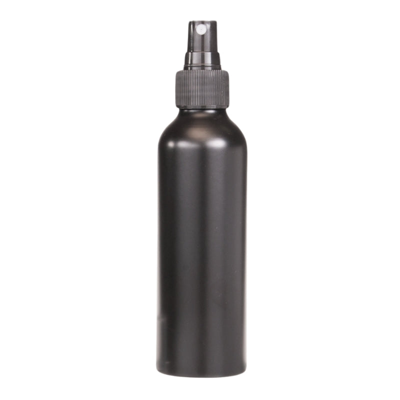 150ml Black Aluminium Bottle with LDPE Atomiser Spray - Black (24/410)