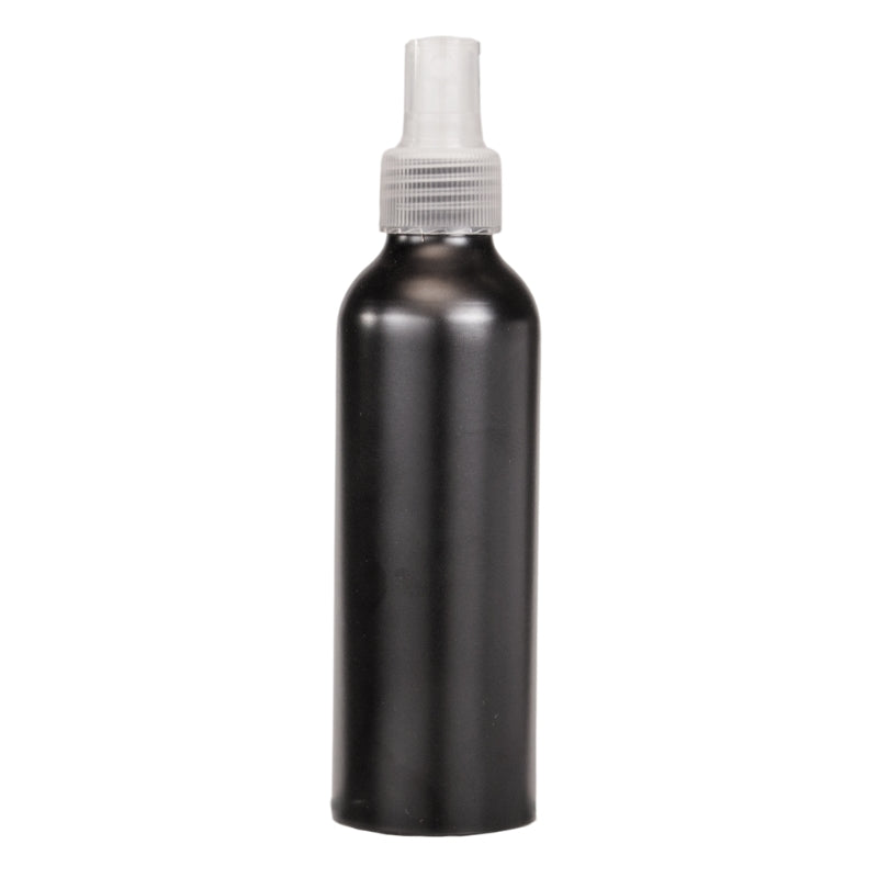 150ml Black Aluminium Bottle with LDPE Atomiser Spray - Natural (24/410)