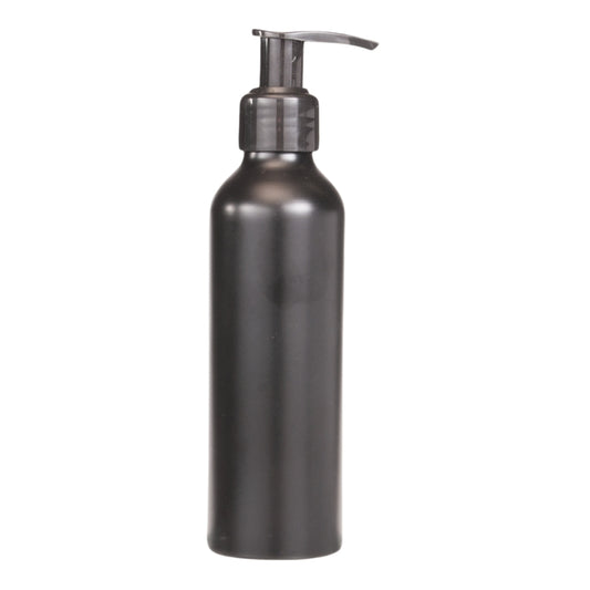 150ml Black Aluminium Bottle with LDPE Pump Dispenser - Black (24/410)
