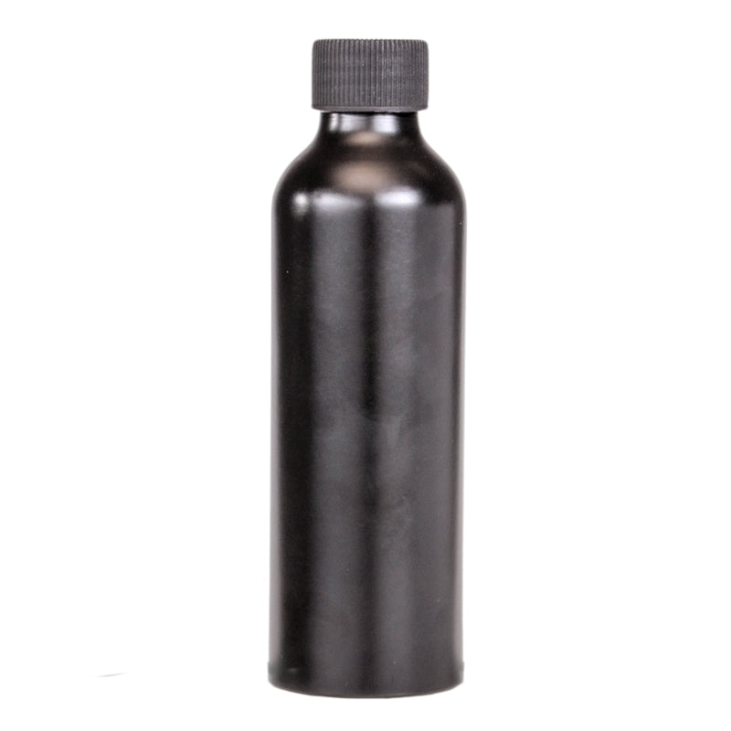 150ml Black Aluminium Bottle with LDPE Screw Cap - Black (24/410)