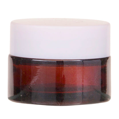 15ml Amber Glass Jar with White Lid and Shive 35mm