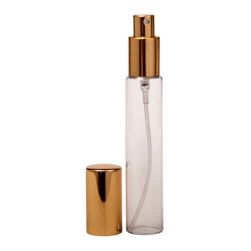 15ml Clear Glass Perfume Bottle & Gold Atomiser
