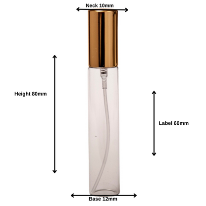 15ml Clear Glass Perfume Bottle & Gold Atomiser
