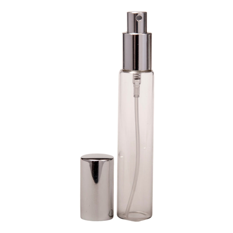 15ml Clear Glass Perfume Vial & Silver Atomiser