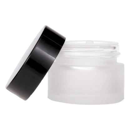 15ml Frosted Glass Jar with Black Lid and Shive 35mm