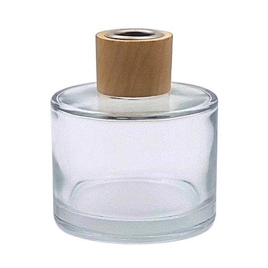 150ml Clear Glass Diffuser Bottle & Wood Screw Cap (28mm)