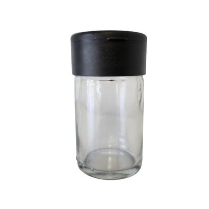 50ml Clear Glass Shaker Jar with 19 Hole Shaker - Black