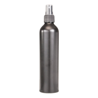 300ml Black Aluminium Bottle with LDPE Atomiser Spray - Black (24/410)
