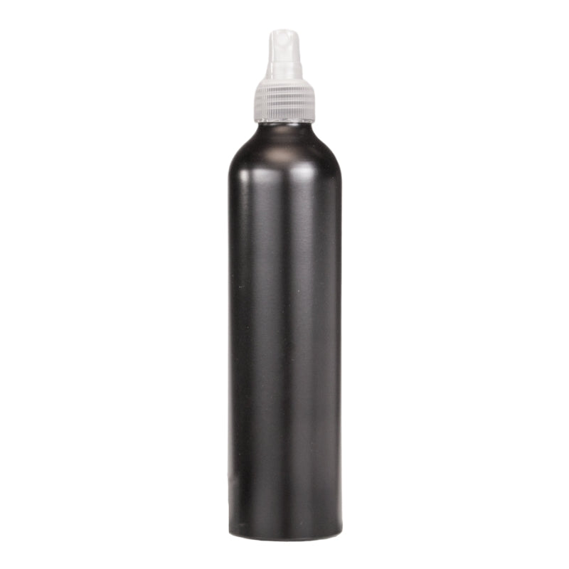 300ml Black Aluminium Bottle with LDPE Atomiser Spray - Natural (24/410)