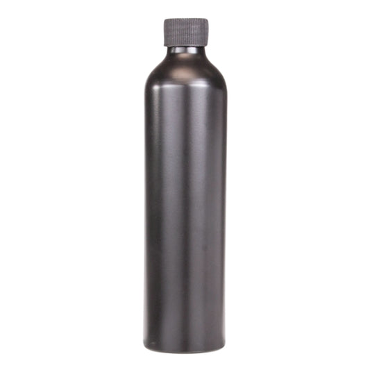 300ml Black Aluminium Bottle with LDPE Screw Cap - Black (24/410)