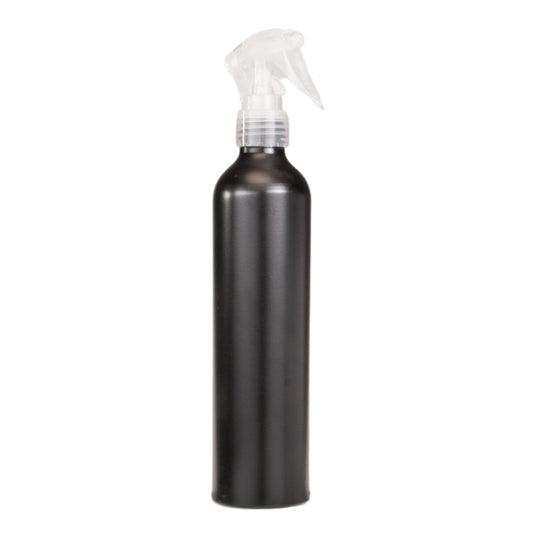 300ml Black Aluminium Bottle with LDPE Trigger Spray - Natural (24/410)